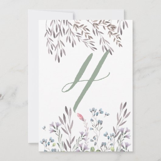 Een Wildflower Wedding Table No. 4 Dubbele Kaart (Voorkant)