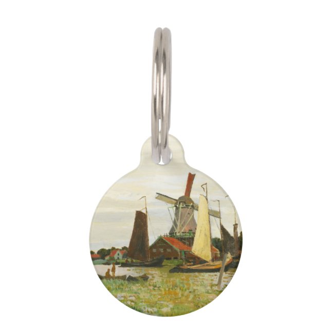 Een windmolen in Zaandam Claude Monet Huisdierpenning (Voorkant)