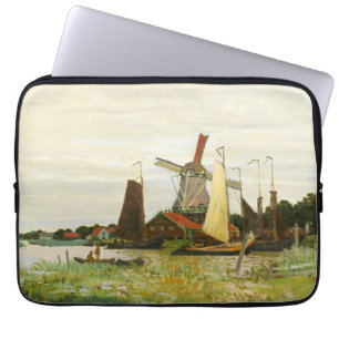 Een windmolen in Zaandam Claude Monet Laptop Sleeve