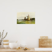 Een windmolen in Zaandam Claude Monet Poster (Keuken)