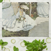 Een windmolen in Zaandam Claude Monet Theedoek (Gevouwen)