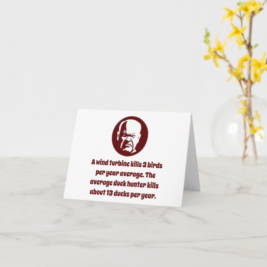 Een windturbine doodt 3 vogels - Wisdom Kaart (Gele Bloem)