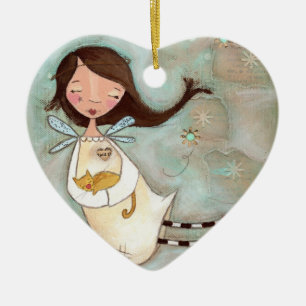 Een Wing en een Spint Keramisch Ornament