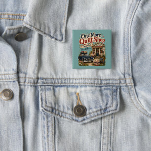 Één Winkel Meer in Vintage Cottage Sfeer Vierkante Button 5,1 Cm