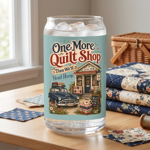 Één Winkel Meer Vintage Cottage Quilt Scene Blikvorm Glas