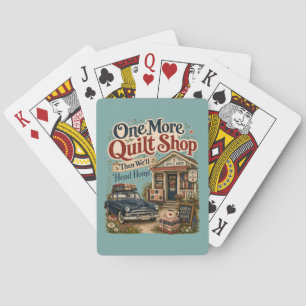 Één Winkel Meer Vintage Cottage Quilt Scene Pokerkaarten