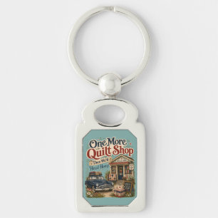 Één Winkel Meer Vintage Cottage Quilt Scene Sleutelhanger