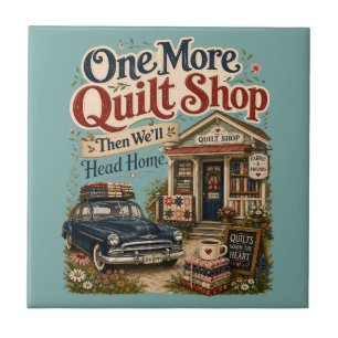 Één Winkel Meer Vintage Cottage Quilt Scene Tegeltje