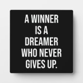Een winnaar is een dromer die nooit opgeeft fotoplaat (Voorkant)