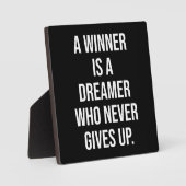 Een winnaar is een dromer die nooit opgeeft fotoplaat (Voorkant)