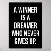 Een winnaar is een dromer die nooit opgeeft poster (Voorkant)