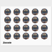Een winter Hanukka-avond Ronde Sticker (Vel)