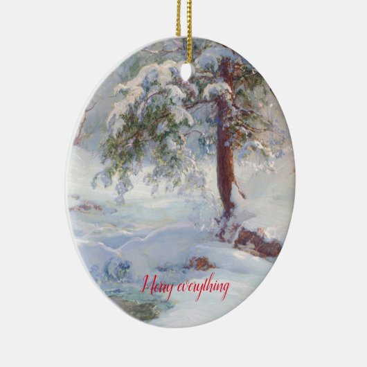 Een Winter Idyll, Merry all Kerstmis Keramisch Ornament (Rechts)