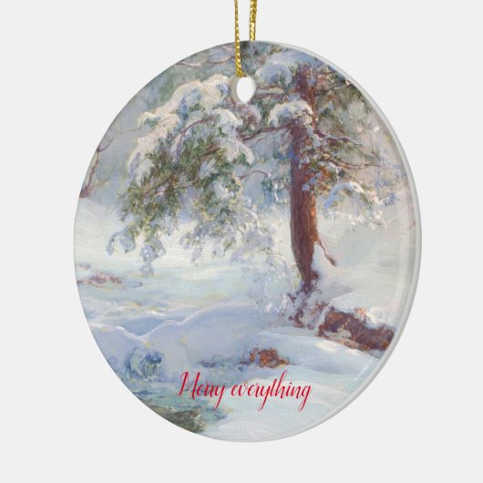 Een Winter Idyll, Merry all Kerstmis Keramisch Ornament (Links)