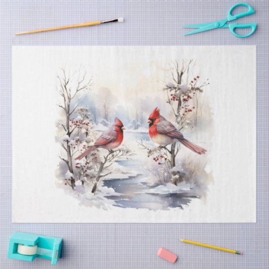 Een winter kardinaal serie ontwerp 3 tissuepapier (Craft)