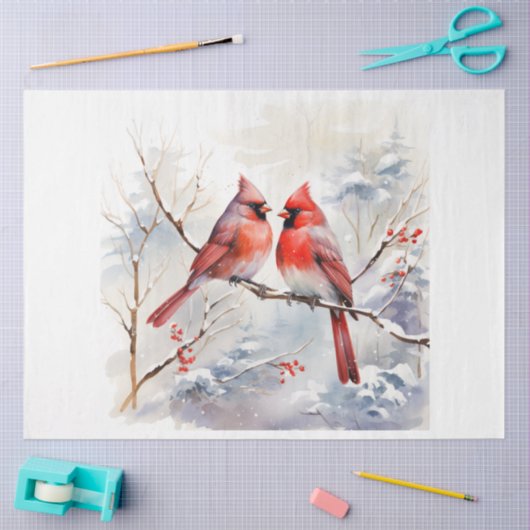 Een winter kardinaal serie ontwerp 4 tissuepapier (Craft)