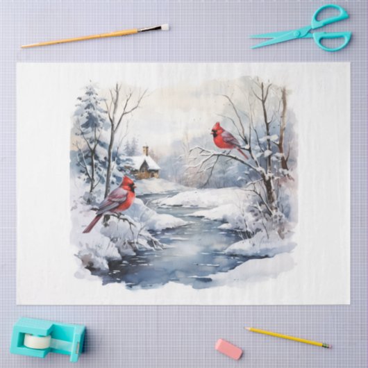 Een winter kardinaal serie ontwerp 5 tissuepapier (Craft)