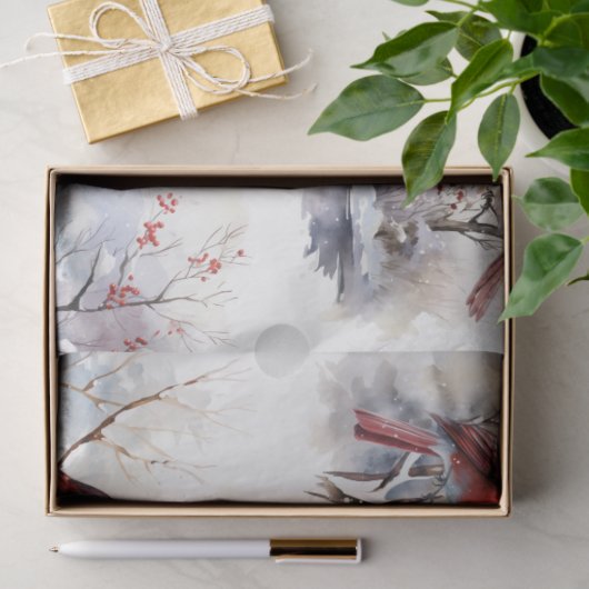 Een winter kardinaal serie ontwerp 7 tissuepapier (Geschenk)