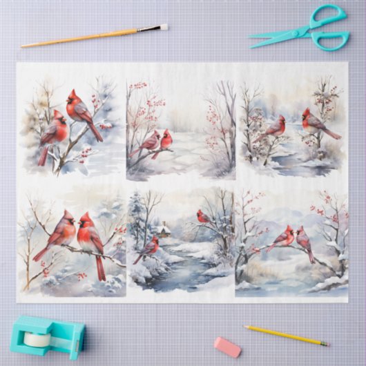 Een winter kardinaal serie ontwerp 7 tissuepapier (Craft)
