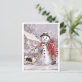 Een Winter Kerstman Kussen Feestdagenkaart (Staand voorkant)