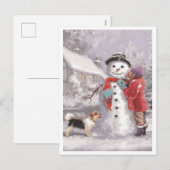 Een Winter Kerstman Kussen Feestdagenkaart (Voorkant / Achterkant)