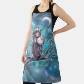 Een Winter Night Owl en Fairy met Moon Fantasy Art Schort (Insitu)