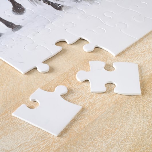 Een winter schilderachtig van hardlopen legpuzzel (Zijkant)