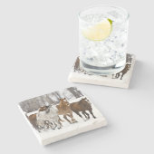 Een winter schilderachtig van hardlopen stenen onderzetter (Zijkant)