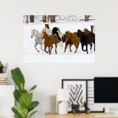 Een winter schilderachtig van renpaarden op The Poster (Thuiskantoor)