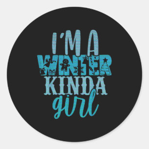 Een winter soort meisje grappige lelijke kersttrui ronde sticker