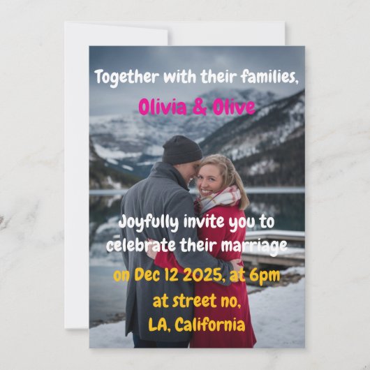 Een Winter Wonderland bruiloft uitnodiging (Voorkant)