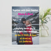 Een Winter Wonderland bruiloft uitnodiging (Staand voorkant)