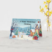 Een Winter Wonderland Kerstmis Kaart (Gele Bloem)