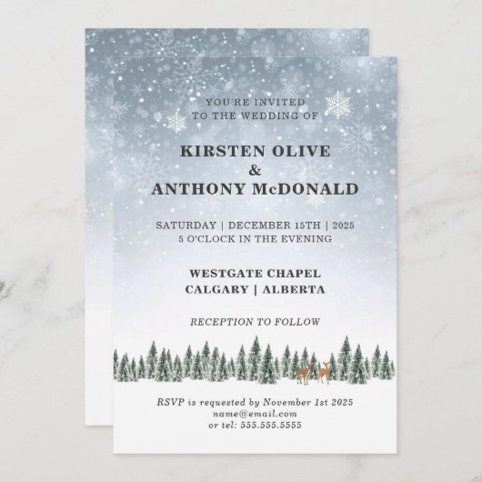 EEN WINTER WONDERLAND | Weddenschap Kaart (Voorkant / Achterkant)