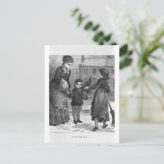 Een winterdag briefkaart (Staand voorkant)