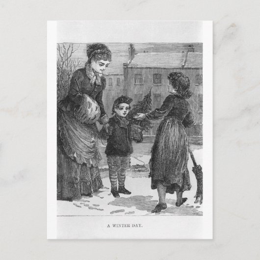 Een winterdag briefkaart (Voorkant)