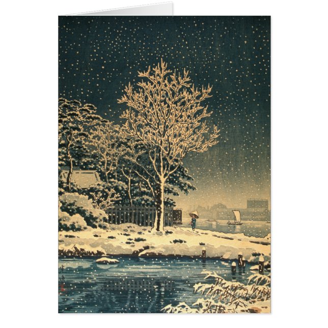 Een winterdag op de Sumida rivier in Japan (Voorkant)