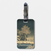 Een winterdag op de Sumida rivier in Japan Bagagelabel (Achterkant verticaal)