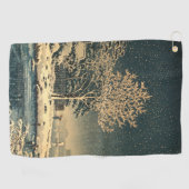 Een winterdag op de Sumida rivier in Japan Golfhanddoek (Horizontaal)