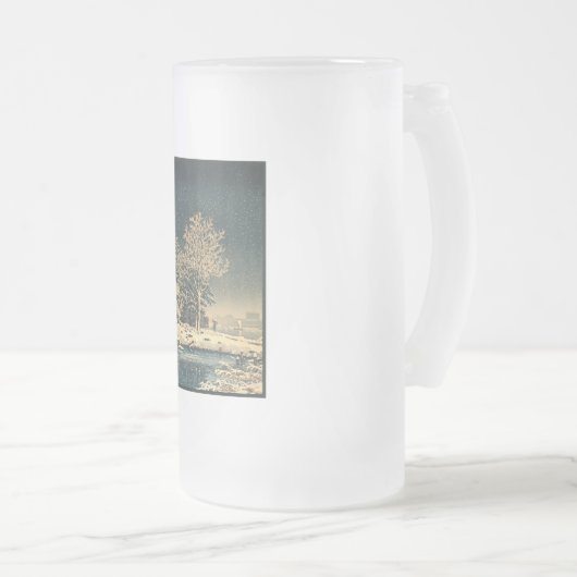 Een winterdag op de Sumida rivier in Japan Matglas Bierpul (Voorkant rechts)