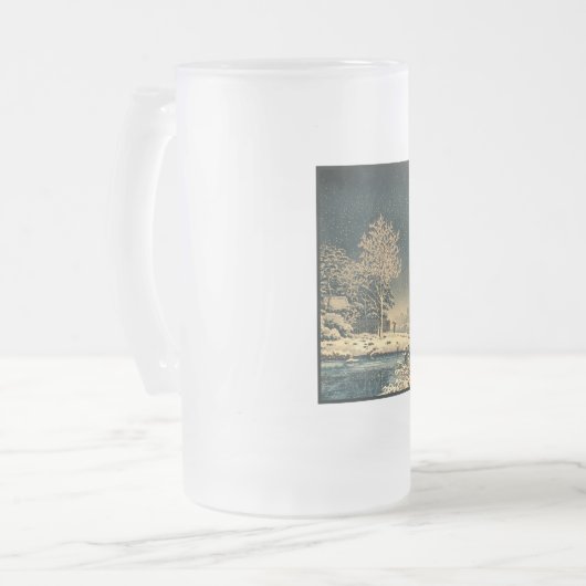 Een winterdag op de Sumida rivier in Japan Matglas Bierpul (Voorkant links)