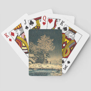 Een winterdag op de Sumida-rivier in Japan Pokerkaarten
