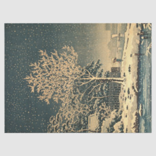 Een winterdag op de Sumida rivier in Japan Tissuepapier