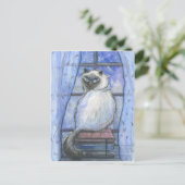 Een winterkat. briefkaart (Staand voorkant)