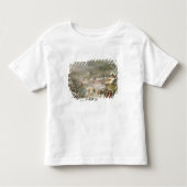 Een winterlandschap met reizigers op een pad kinder shirts (Voorkant)