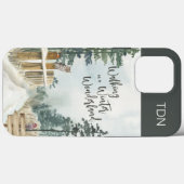 Een winterlandschapsmonogram lopen Case-Mate iPhone case (Achterkant (horizontaal))