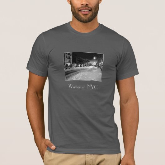'Een winternacht in de stad' Volwassen T-shirt (Voorkant)