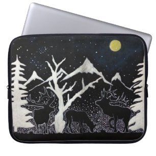 Een winternacht laptop sleeve
