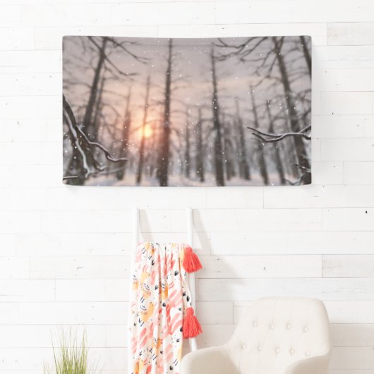 Een winternachtdroombanner spandoek (Insitu)