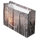 Een winternachts droomtas large cadeautasje (Voorkant Gekanteld)